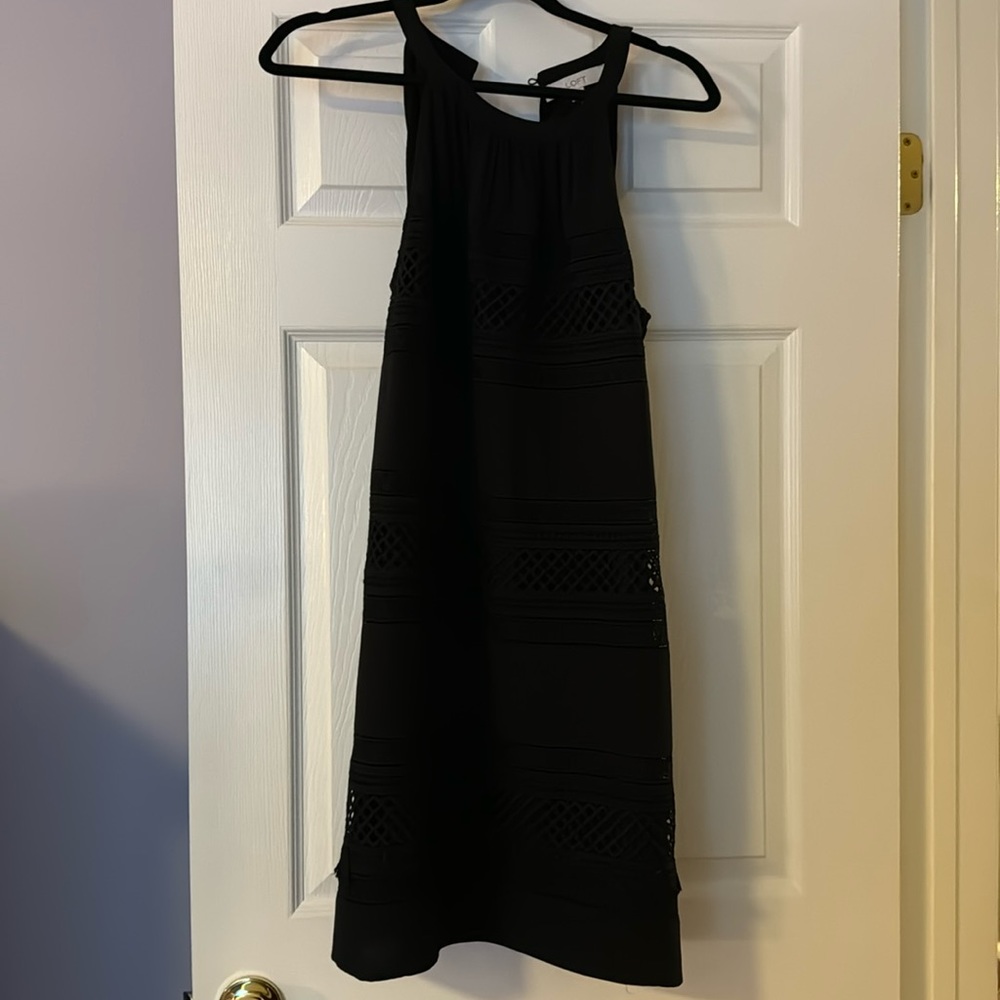 Loft Black High Neck Swing Dress